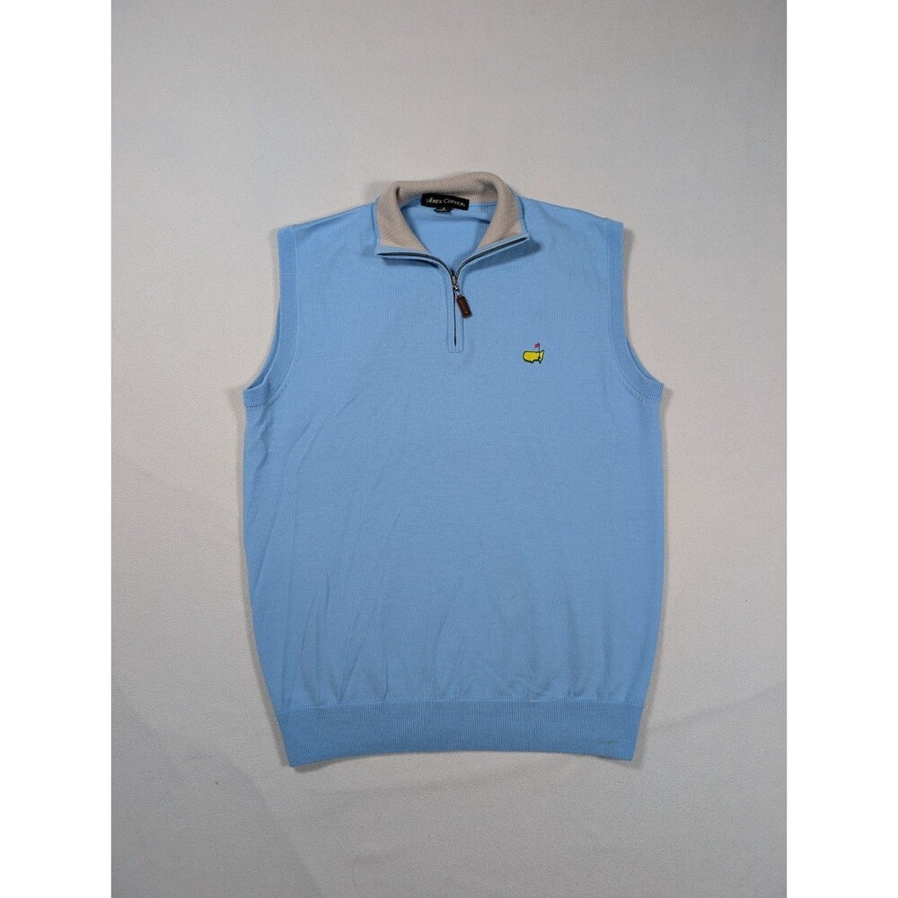 Amen Corner Masters Mens M Blue Merino Wool Augusta National Golf Vest